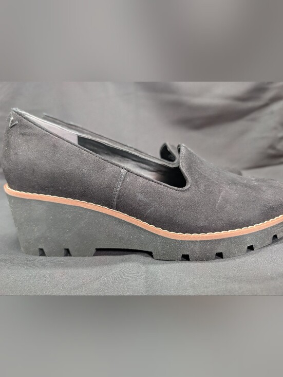 Vionic Shoes - Womens Vionic Willa Wedge in Black Water Resistant Suede 8.5